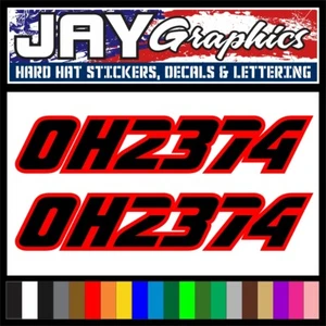 Custom SNOWMOBILE REGISTRATION Numbers Lettering with Outline <|> Many Colors! - Imagen 1 de 3