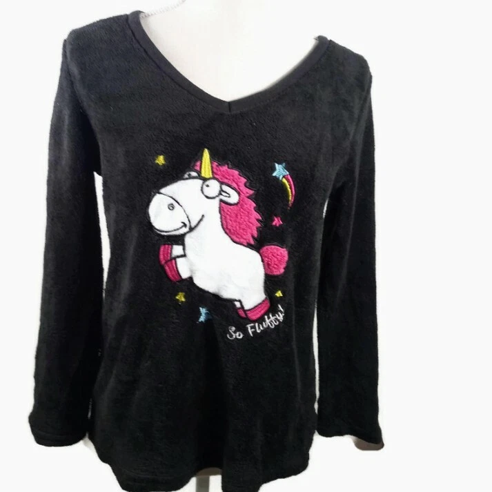 Prendas para dormir Despicable Me 3 Unicorn XS 0-2 polar negro manga larga cuello en V  Foto 1 de 4