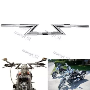 Motorcycle 1"Drag Bar Handlebars Z-Bars For Harley Dyna Bobber Chopper Custom - Picture 1 of 6