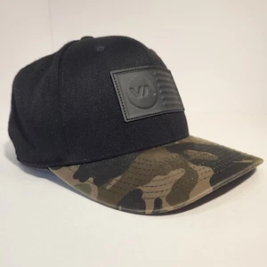 RVCA cappello toppa in gomma nera tesa mimetica elasticizzata flessibile OSFM 210 da uomo all'aperto - Foto 1 di 13
