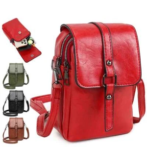 PU Small Cell Phone Purse Wallet Shoulder Bag Case Crossbody Pouch Handbag Women - Afbeelding 1 van 20