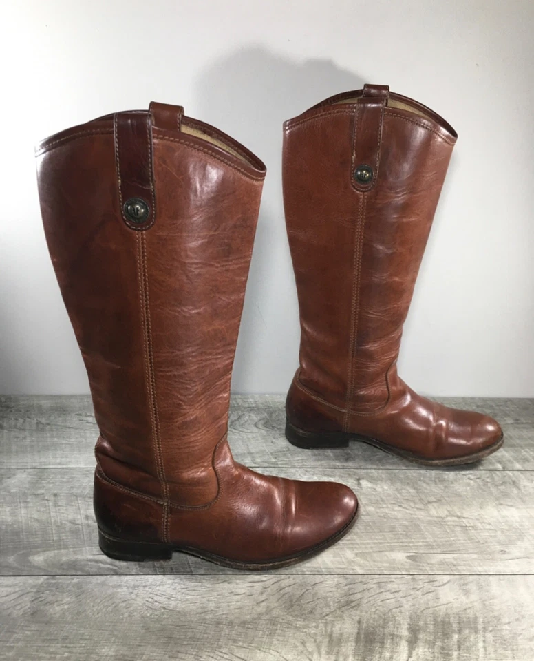 Womens Frye #77167 Melissa Button Leather Equestrian Riding Biker Boots Size 7.5 - Image 1 of 4