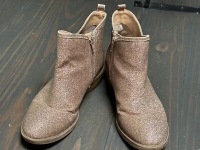 B1- GB Niñas Marrón Brillante Botines Con Una Estrella Talla Niñas 4M Pull On Usados en Excelente Condición Foto 1 de 4