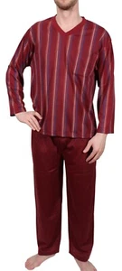 HERREN SCHLAFANZUG PYJAMA LANGARM SLEEPSHIRT NACHTWÄSCHE BAUMWOLLE M-XXXL - Bild 1 von 17
