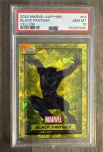 2024 Marvel Chrome Sapphire Yellow Black Panther 54/75 #53 PSA 10 - Picture 1 of 2