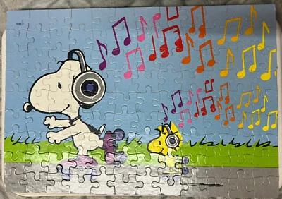 Peanuts Snoopy Woodstock Roller Skating Jigsaw Puzzle 1982 Milton Bradley VTG - Image 1 of 4