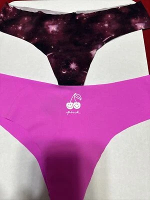 Lot Of 2 Victoria Secret Pink Thong Pink Purple ST11199180 Size XXL/XXG - Image 1 of 4