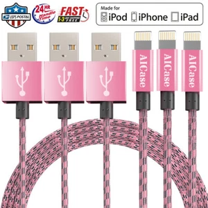 Braided Fast Charger USB Charging Cable for iPhone 14 13 12 11 Pro Max XR 8 7 6s - Picture 1 of 15