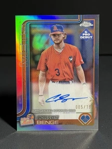 2025 Topps Pro Debut Chrome Carson Benge Refractor Auto /199 #PDC-55 - Bild 1 von 2