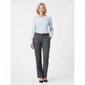 Pantalones clásicos de carrera RIDERS gris oscuro pierna recta espiga para mujer 14P - Imagen 1 de 8