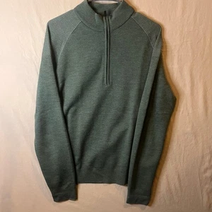KJUS Men’s 1/2 Zip Sweater Green Size 48/S Golf Ski Freelite Pullover Knit - Picture 1 of 6
