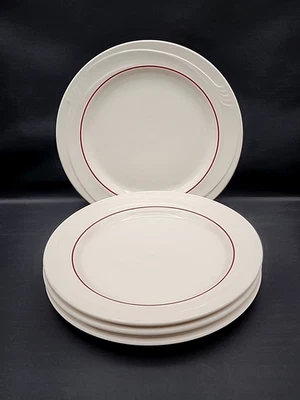 4 platos de postre Oneida Espree de 7,25" de diámetro Anillo rojo hoja en relieve hecho en EE. UU. Foto 1 de 4