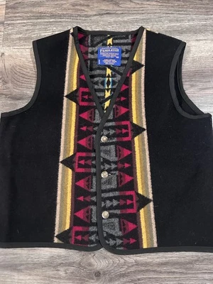 Vtg Pendleton Aztec Vest Kids XL Southwestern Native Button High Grade Western - Image 1 of 4