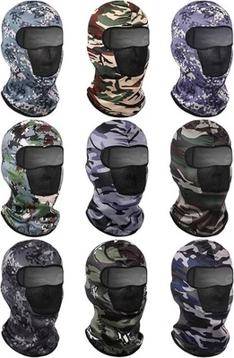 9 Pieces Balaclava Ski Mask Camo Face Mask Breathable Sun Dust Protection Full F