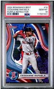 2024 Bowman's Best - Ceddanne Rafaela #14 Purple Refractor /250 (RC) PSA 10 Pop1 - Picture 1 of 2