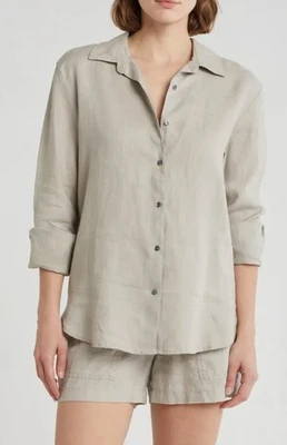 Nueva Camisa Para Mujer JAMES PERSE Lino Mineral Abotonada Talla 4 (US12) Foto 1 de 4