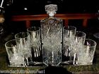 Lst1! Glass Whiskey Whisky Decanter Set Tumblers Glasses Italy Unusual Tumblers!