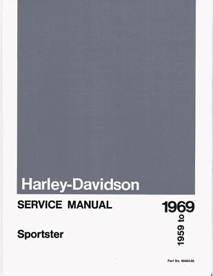Manual de taller de reparación de servicio impreso 1959-1969 Harley Davidson Sportster Foto 1 de 3