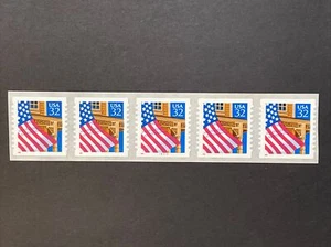 US PNC5 32c Bandera Sobre Porche Sello Sc# 2915D Placa 11111 MNH - Imagen 1 de 3