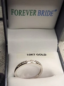 New 10 Karat Diamond Solid White Gold Designer Ring .15 Carat Diamond Size 7 - Picture 1 of 24