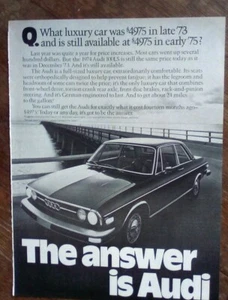 1975 Audi 100LS  print ad - Picture 1 of 1