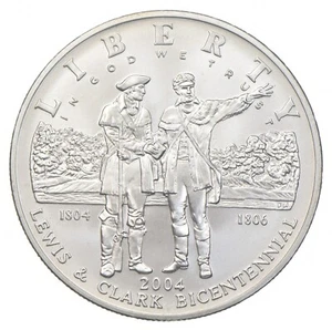 2004-P Unc Lewis & Clark Commemorative Silver Dollar $1 - Picture 1 of 3