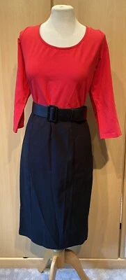 Vestido Lápiz Liso Estilo Vintage Collectif Manuela Rojo/Negro Talla 18 Nuevo con Etiquetas Foto 1 de 4