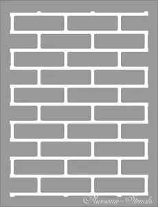Large Skeleton Brick Template Wall Stencils Home Decor Ctaft - Picture 1 of 2