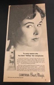 Maquillaje en polvo crema mágica pura Campana 1963 - anuncio de revista vintage - Imagen 1 de 1