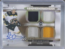 2018-19 Upper Deck The Cup Foundations Jerseys /15 Brad Marchand #F-BM Auto