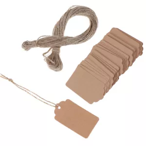 100Pcs Blank Kraft Jewelry Price Label String Price Tags With String -D8 - Picture 1 of 9