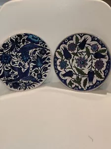 Vintage Round Ceramic glazed iznik Tile Trivet Made in Turkey - Picture 1 of 10