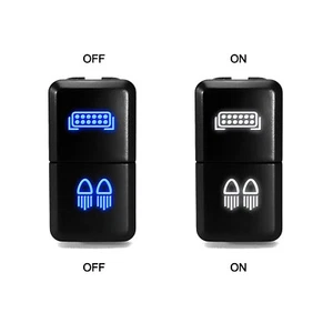Dual Push Switch w/Lightbar and Driving Light For Toyota Fog DRL - 39mm x 21mm - Picture 1 of 7