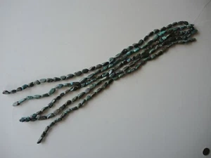 Turquoise Nugget Bead Strands - lot of 5 - Foto 1 di 3