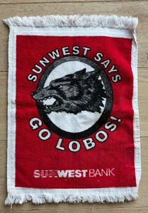 Vintage Sunwest Bank University Of New Mexico Lobos Hand Towel - Picture 1 of 4
