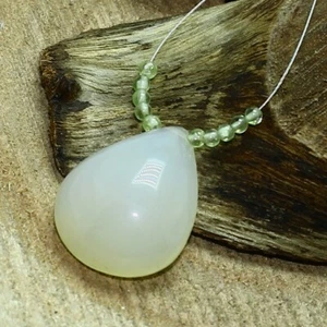 Onyx Smooth Pear Peridot Beads Briolette Natural Loose Gemstone Making Jewelry - Picture 1 of 3