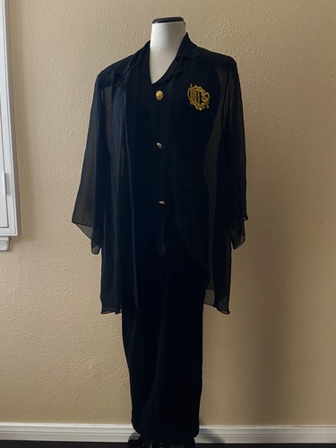 vintage Christian Dior Robes Du Jour sexy nero abito trasparente kimono oro