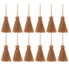  12 Pcs Pine Wood Mini Witch Broom Miniatures Besom Ornament Props