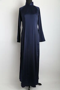 Ao Dai Vietnam - Women's Solid Navy Blue Ao Dai w/ Pants - 32" Bust - 36" Bust - Picture 1 of 2