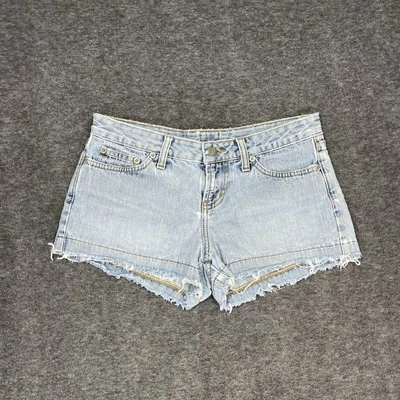Pantalones Cortos de Jean Y2K Bongo Talla 3 Tiro Bajo 2” Entrepierna Micro Pantalones Cortos Denim Envejecidos Foto 1 de 4