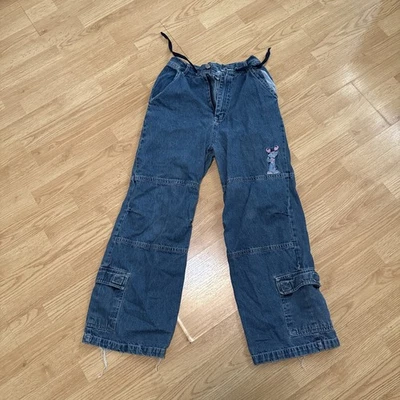 Pantalones de mezclilla retro anchos vintage años 90 RED DENIM talla 16 botones/cuerda  Foto 1 de 4
