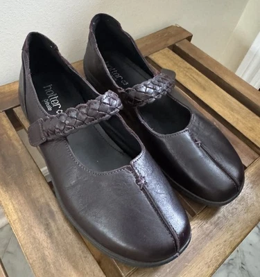 Zapato cómodo Hotter Shake II de cuero sin cordones Granny Mary Jane plano marrón EE. UU. 10 Foto 1 de 4