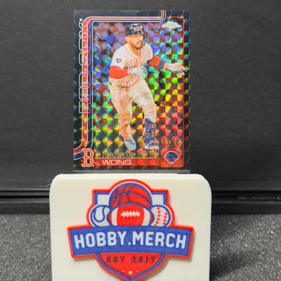 Refractor geométrico negro Topps Chrome Connor Wong 2025/10 #10 Red Sox SSP Foto 1 de 4