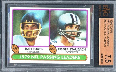1980 Topps - Passing Leaders Roger Staubach, Dan Fouts #331 BVG 7.5 - Image 1 of 2