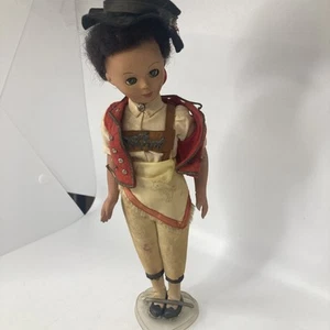 Vintage 10.5” Reuge EMA Doll boy Switzerland Original Outfit and Stand. - Picture 1 of 11