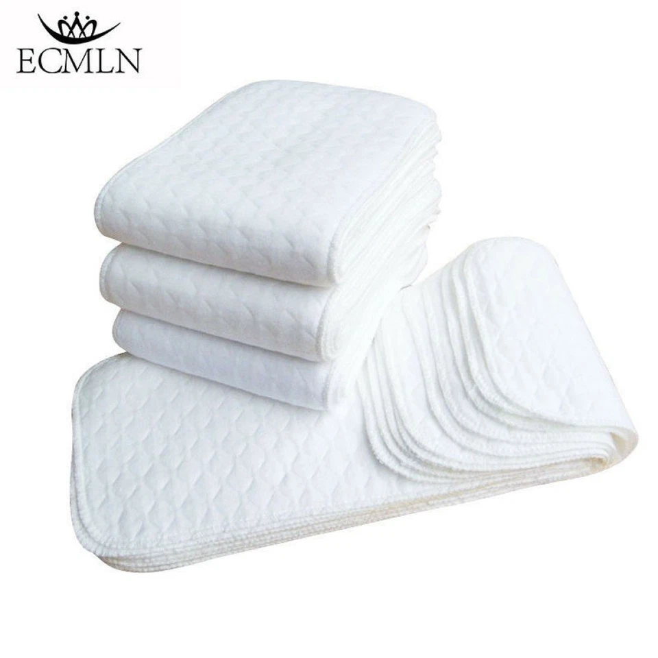 5 piezas pañales de tela de algodón para bebé forros 3 capas reutilizables pañales para recién nacido H Foto 1 de 4