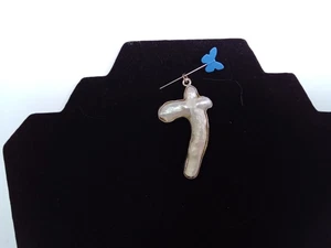PEARL BRANCH SHAPED CROSS WRAPPED IN 925 STERLING PENDANT 2 " TALL THIN BAIL... - Picture 1 of 5