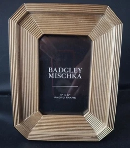 Badgley Mischka 4x6 Beautiful Gold Resin Picture Frame Frame Home Office NWOB - Picture 1 of 6