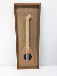 VTG Mid Century Modern MCM 1960s Mandolin Music Wood Mixed Media 3D Wall Art - Picture 1 of 20