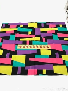 Mod Mid Century Retro Vintage Geometric Modern Black Pink Yellow 3/4 yard - Picture 1 of 4